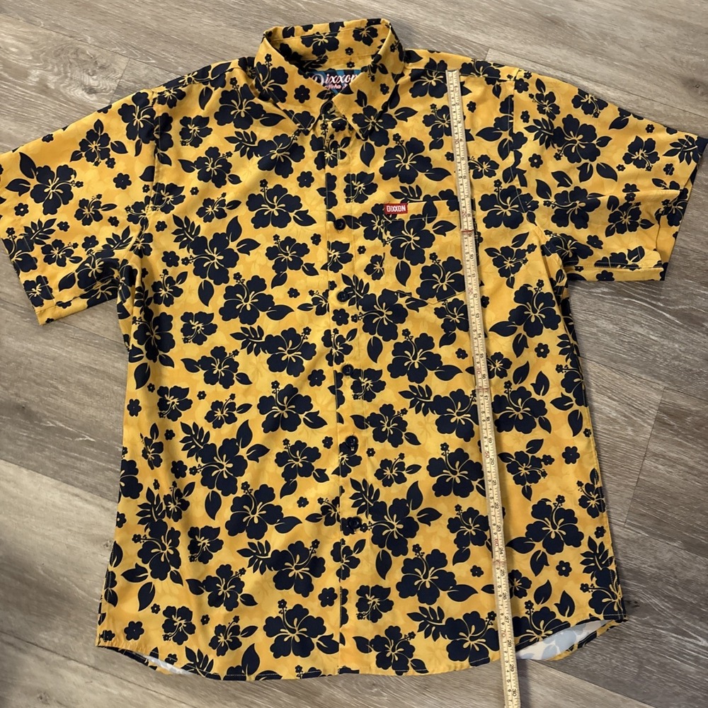 DIXXON Shirt Adult Mens Large Yellow Aloha Series Short Sleeve Hawaiian D lite - Picture 8 of 13